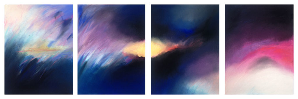 The Forces of Attraction A suite of abstract pastels in dark blues and indigo