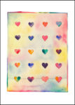 20 rainbow watercolor hearts