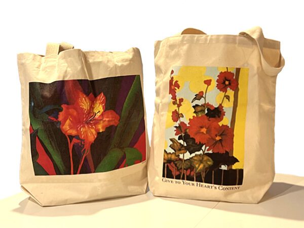 Hollyhocks Canvas Bag (right)
